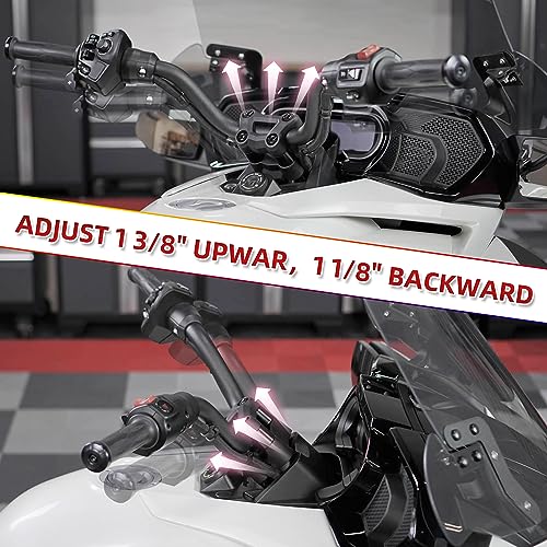 Sresk Handlebar Riser for Can Am Spyder, Aluminum Handle Bar Riser Extension Kit For Can-Am Spyder RT RTs 2020-Newer, Compatible with Spyder F3 F3s Adjust 1 1/8" Backward 1 3/8" Upward - Image 4