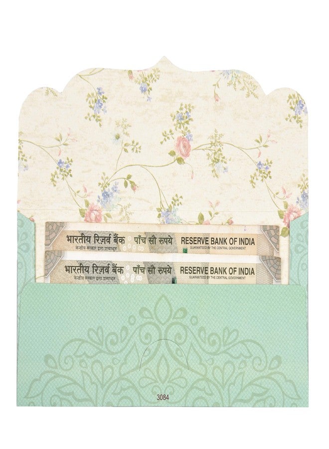 Fonsie Blue pattern pack of 10pcs cash envelopes for gifting money on wedding gift, baby shower gift, shagun, family gatherings with name space. - Image 4