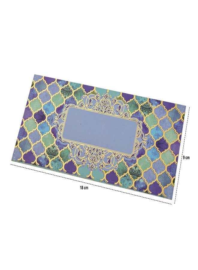 Fonsie Blue pattern pack of 10pcs cash envelopes for gifting money on wedding gift, baby shower gift, shagun, family gatherings with name space. - Image 5