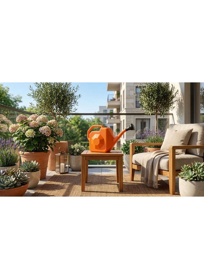 كنكة ري 4 لتر بفوهة طويلة لسقي النباتات بدقة – إبريق ري عملي للحديقة والبلكونة والزراعة المنزلية – مناسب للزهور والأعشاب والشتلات والنباتات الداخلية والخارجية (برتقالي) - Image 5