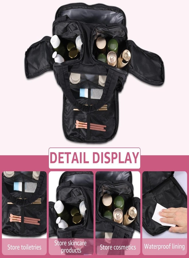 THDUJAYJAY Large Toiletry Bags for Women,Travel Toiletry Makeup Bag,Polyester Made,Multi Compartment Design with Soft Handle and Zipper,Lightweight Large Travel Toiletry Makeup Bag - Image 4