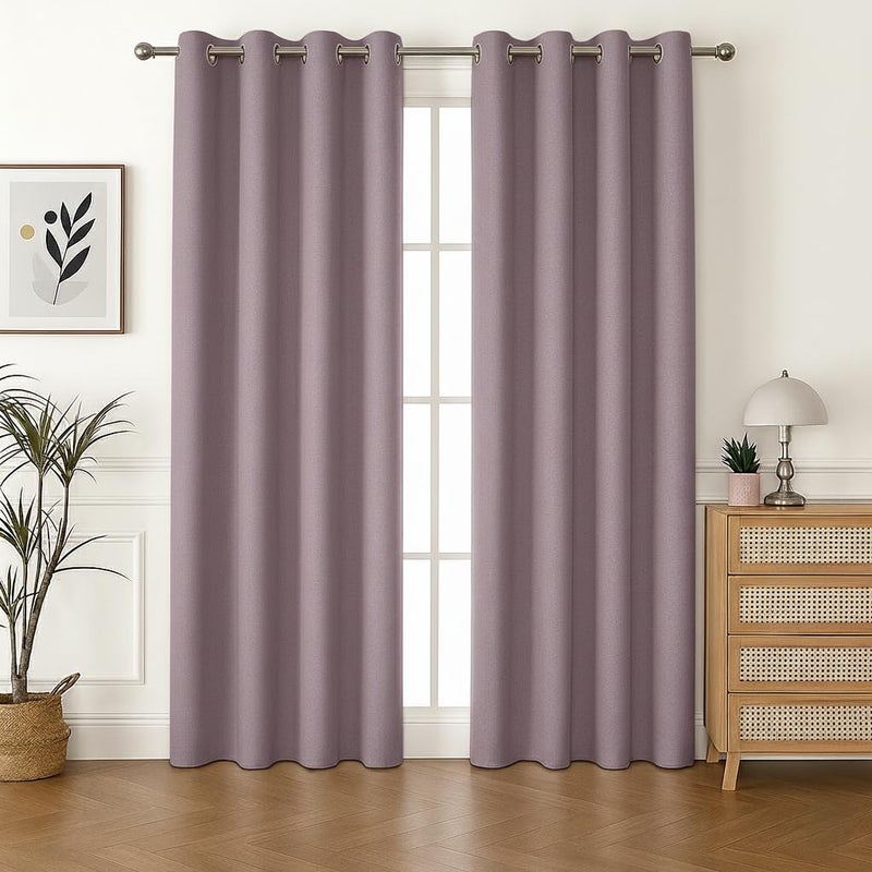 Amali Blackout Plain Curtains 274 cm x 127 cm - 2 Panels, 100% Polyester, Grommet Top, Thermal Insulated, Noise Reducing, Light Blocking - Image 1