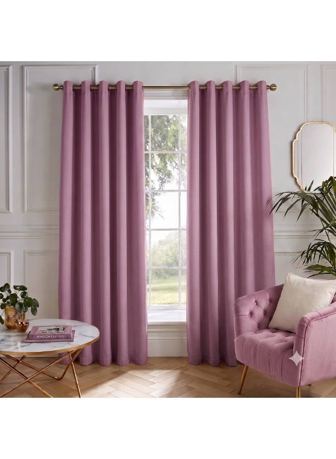 Amali Blackout Plain Curtains 274 cm x 127 cm - 2 Panels, 100% Polyester, Grommet Top, Thermal Insulated, Noise Reducing, Light Blocking - Image 1