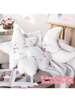 Queekay Cloud Rainbow Sun Moon Star Shaped Pillow 3 Pcs Nursery Stuffed Throw Pillows Kids Cute Cushion Children Soft Plush Pillow for Baby Room Reading Nook Decorations Gift(Moon, Star, Cloud) - pzsku/ZBDFBDA99190181BED1EDZ/45/_/1737030839/878cf348-c7a8-4617-85b2-99045c1f0f21