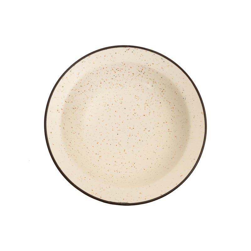 Beyond Homes Beyond Homes Ceramic Pasta Plates 19cm Set of 2 White Black Matte Finish Ceramic Pasta Bowl Stoneware Pasta and Maggie Bowl ChipResistant Microwave Safe 2 White Black - Image 5