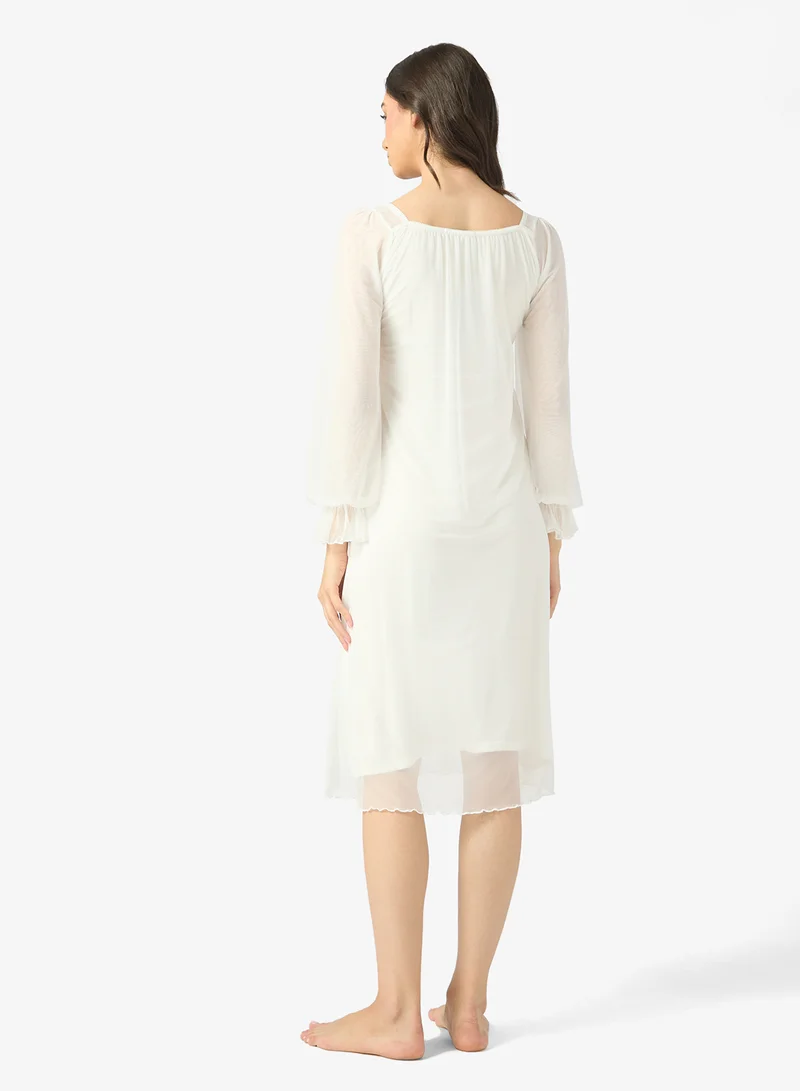 خزانة Puff Sleeve Night Dress