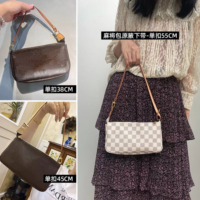 Suitable For Lv Old Flower Mahjong Bag Three-In-One Bag Strap Armpit Single Shoulder Strap Crossbody Accessories Replacement Thin Strap - Image 4