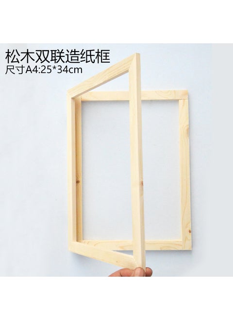 Double-Layer Papermaking Kit DIY Educational Toy [Double] A4 pine double paper frame