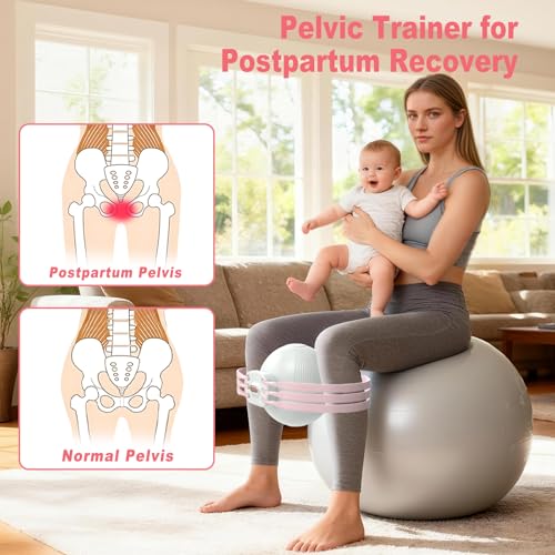 HOTSWEAT Thigh Exerciser, Inner Thigh Exerciser, Thigh Trainer Kegel Exerciser for Women with Adjustable Resistance, Thigh Toner Workout Equipment Pilates Ball for Home Gym (Pink) - Image 3