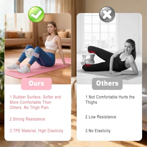 HOTSWEAT Thigh Exerciser, Inner Thigh Exerciser, Thigh Trainer Kegel Exerciser for Women with Adjustable Resistance, Thigh Toner Workout Equipment Pilates Ball for Home Gym (Pink) - Image 5