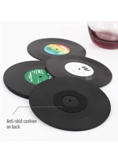 KASTWAVE Vinyl Record Coasters 6 Pcs Retro Style Vinyl Coasters Drinks Colorful Retro Decoration for Home Office Bar Funny House Warming Gift for Music Lovers Set  - Image 4