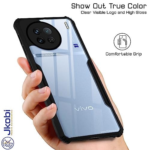Jkobi Back Cover Case for Vivo X90 (Shockproof with Polycarbonate Clear Panel | Professional Black) - Image 3