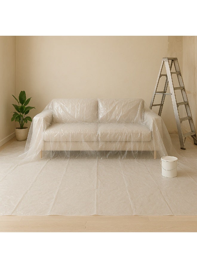 Shield Guard Pro Protection Drop Sheet, Waterproof Plastic Cover, White, 4x5m (20µm), 20m², Non-Slip for Painting, Storage, Furniture - Image 2