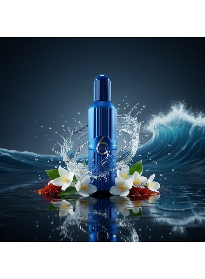 BEST 6 Royal Blue Intense & Evocative Leather Earthy Fragrance for Men | Eau de Toilette | 100 ml - Image 3