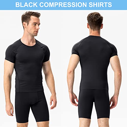 SPVISE Black Compression Shirts Short Sleeve Men Workout Gym T-Shirts Cool Dry Sports Baselayer Undershirts for Running Yoga - Image 2