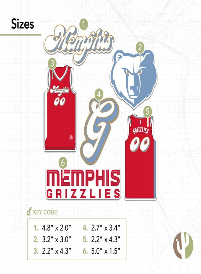 Desert Cactus Memphis Grizzlies Sticker NBA Officially Licensed Vinyl Decal Laptop Water Bottle Car Scrapbook (City Edition 24-25) - Image 3