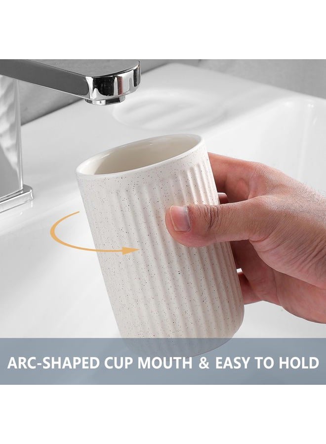 BSDISP Toothbrush Holders for Bathrooms - 1 Cups Ceramic Toothbrush Toothpaste Holders, Beige Bathroom Tumbler Cups Reusable Toothbrush Mouthwash Cup, Bathroom Counter Organizer - Image 4