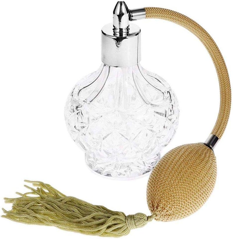 100ml Clear Crystal Vintage Style Perfume Bottle Gold Long Spray Tassels Atomizer Pump Refillable Glass Bottles Lady Makeup Tool