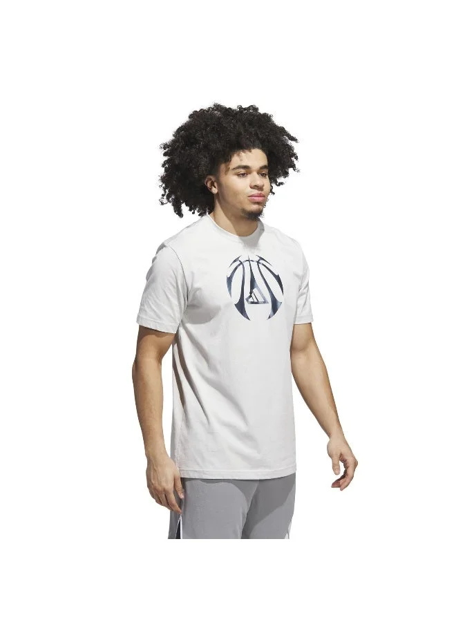 Adidas Grey Millennium Hoops Graphic T-Shirt for Men | Best Price UAE