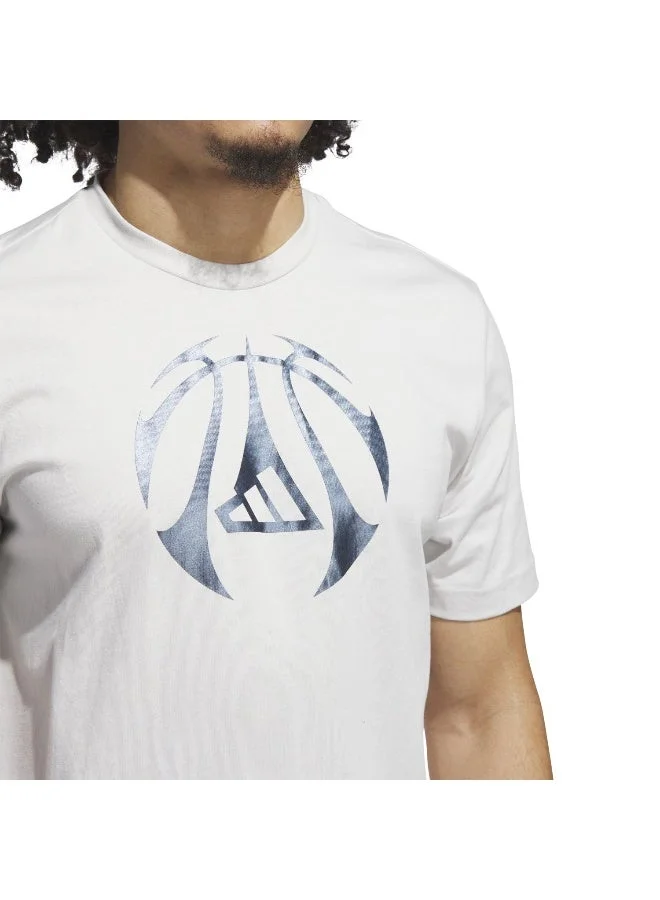 Adidas Grey Millennium Hoops Graphic T-Shirt for Men | Best Price UAE