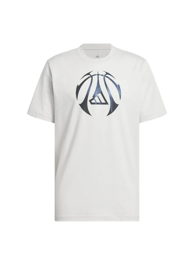 Adidas Grey Millennium Hoops Graphic T-Shirt for Men | Best Price UAE