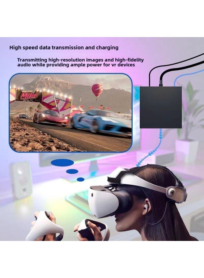 محول PS VR2 للكمبيوتر الشخصي يدعم ألعاب Steam VR ومشاهدة الأفلام ثلاثية الأبعاد - اللون: أسود - المواصفات: المملكة المتحدة - Image 4