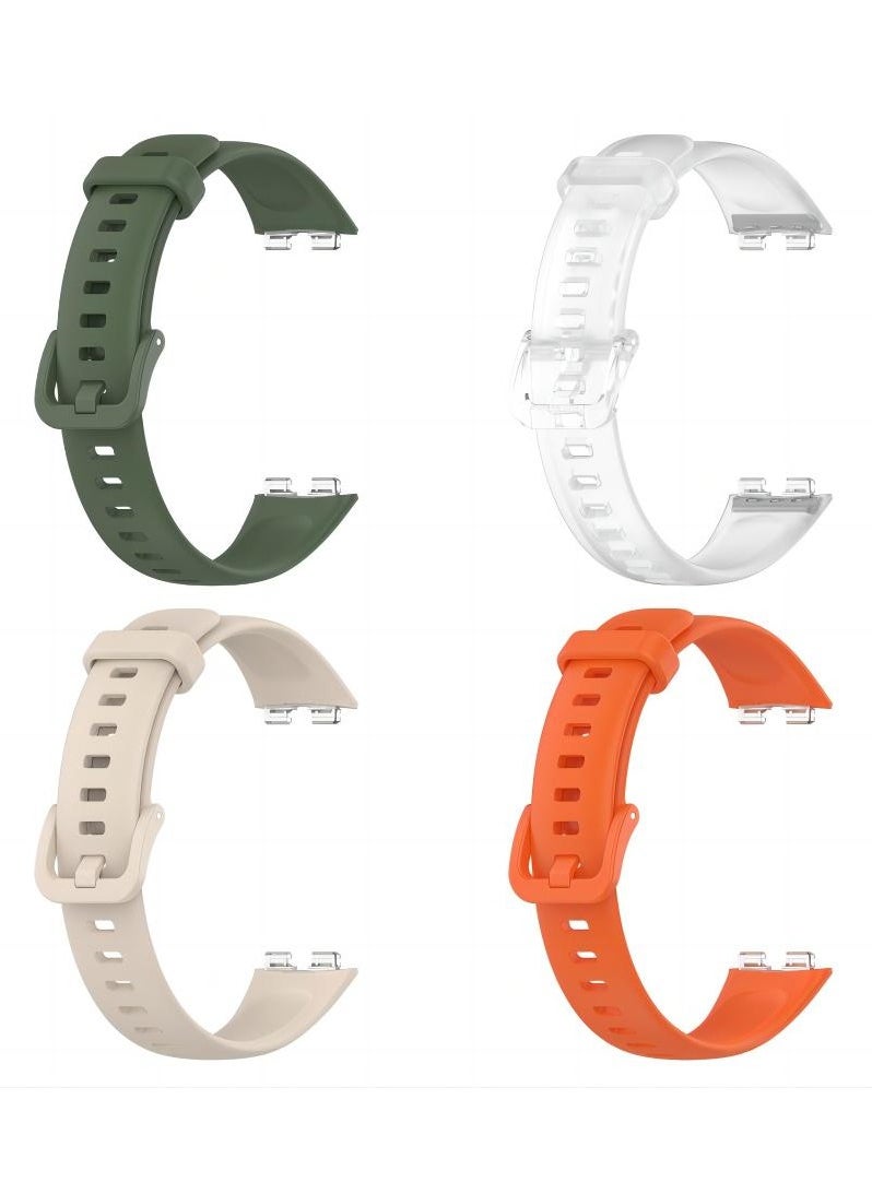 HW 4Pcs Silicone Watchband For Huawei Band 8 Huawei Band 9 Strap SmartWatch WristbandBracelet Wriststrap Sport Replacement  - Image 1