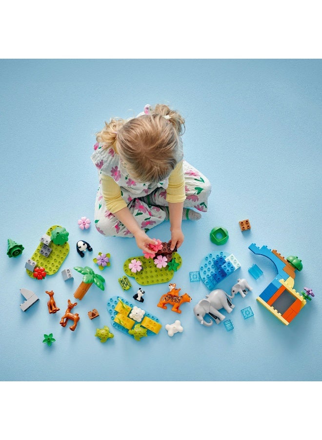 LEGO مجموعة بناء تعليمية LEGO DUPLO Town 3in1 عائلات الحيوانات البرية 10446 (92 قطعة) - Image 4