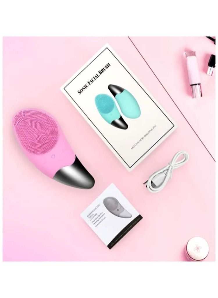 إم إي سي فرشاة كهربائية للوجه قابلة لإعادة الشحن ومضادة للماء تعمل بالبطارية لتنظيف الوجه وتقشير وتنظيف عميق وتدليك بثلاث سرعات مناسبة لجميع أنواع البشرة - Image 5