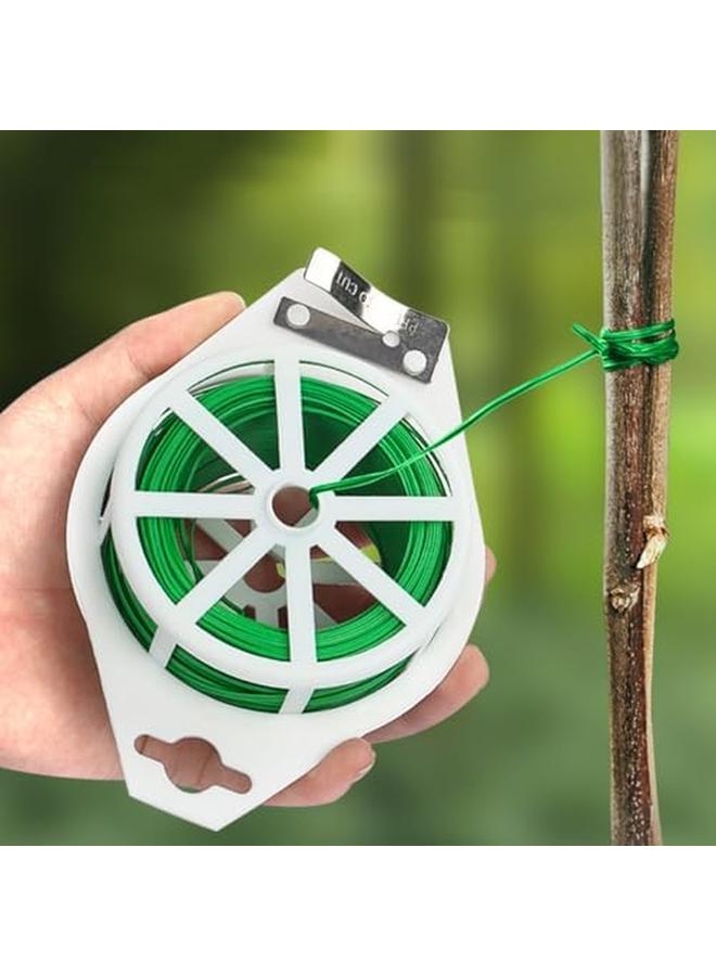 ECVV 2 Pack 20M Twist Ties Green Garden Plant Ties With Cutter For Gardening And Office Organization Home 2 Reels - Image 2