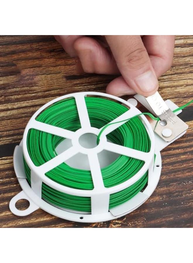 ECVV 2 Pack 20M Twist Ties Green Garden Plant Ties With Cutter For Gardening And Office Organization Home 2 Reels - Image 3