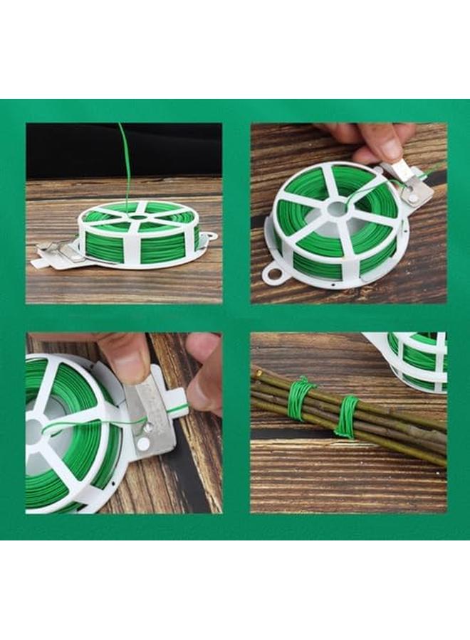 ECVV 2 Pack 20M Twist Ties Green Garden Plant Ties With Cutter For Gardening And Office Organization Home 2 Reels - Image 4