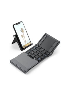 Pocket-Sized Tri-Fold Bluetooth Keyboard with Touchpad – Sync Up to 3 Devices