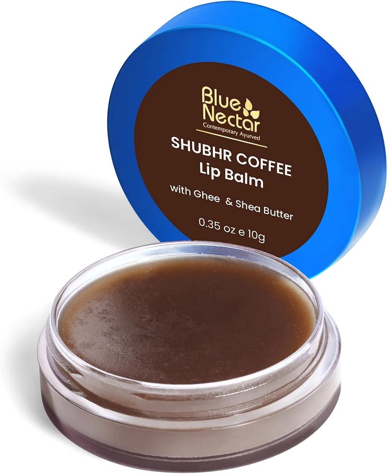 Shubhr Coffee Lip Balm with Ghee for dryness and lips brightening |100% Ayurvedic|Paraben & Sulphate Free| (15g, 10 Herbs) - Image 1