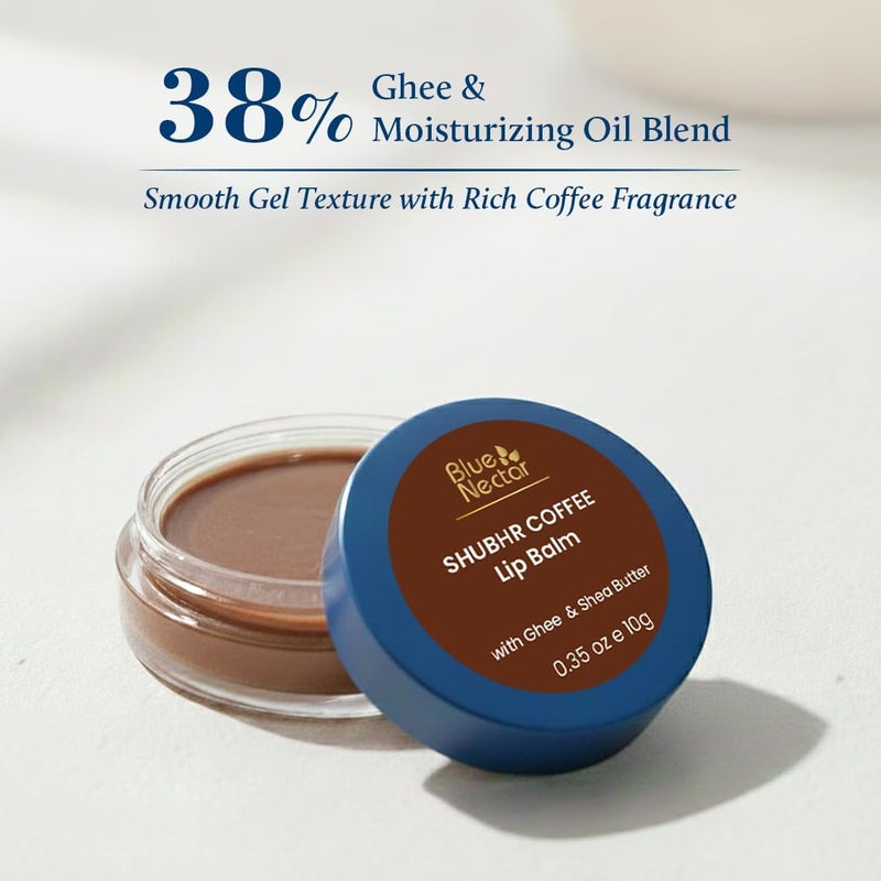 Shubhr Coffee Lip Balm with Ghee for dryness and lips brightening |100% Ayurvedic|Paraben & Sulphate Free| (15g, 10 Herbs) - Image 2