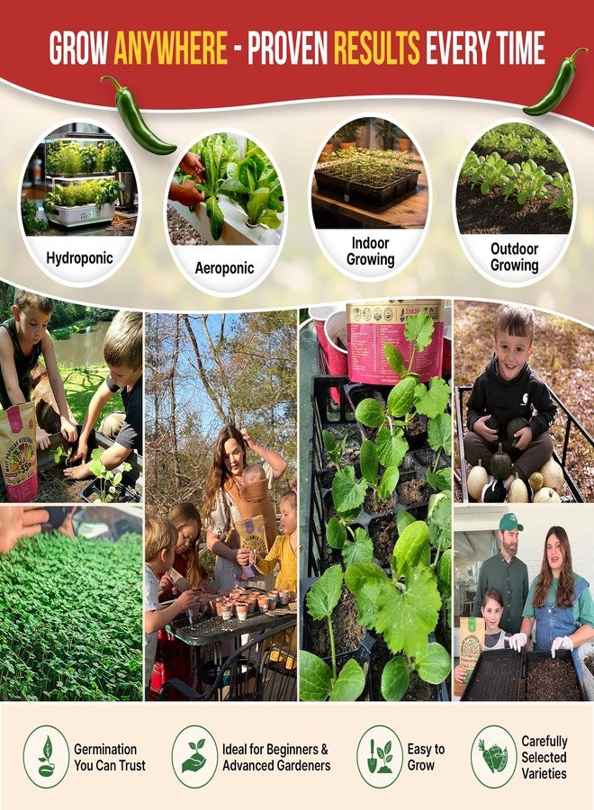 Organo Republic 13 Unique Super Hot Pepper Seeds Variety Pack - 1,020+ Non-GMO Heirloom Pepper Seeds for Outdoor and Indoor Home Gardening, Including Pepper Caloro, Firecracker, Habanero, Fresno Chili - Image 5