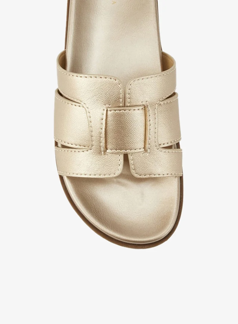 Flora Bella By Shoexpress Flora Bella Panelled Slip-On Sandals