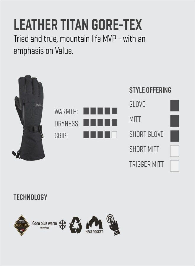 Dakine Leather Titan Gore-Tex Gloves - Carbon, Large - Image 2