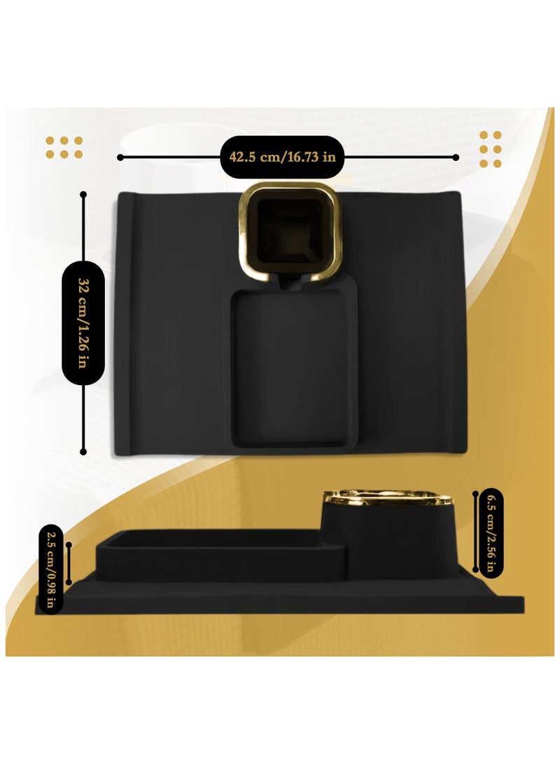 SYOSI Couch Cup Holder, Portable Silicone Sofa Armrest Tray for Coffee Mug, Phone, Remote & Snacks, No Spills Anti-Slip Stain Resistant Strong Weighted Sofa Cup Holder for Mom, Dad, Husband & Grandparents - Image 3