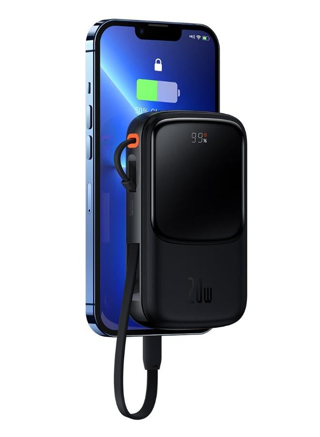 Baseus 10000 mAh 10000 mAh Baseus Qpow Pro Digital Display Fast Charge Power Bank 20W iP , With cable Type-C 3A 0.3m black - Image 3