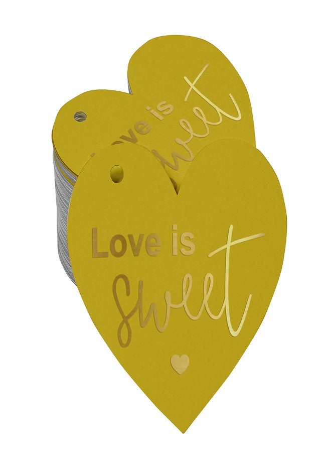Inkdotpot Gold Foil Love is Sweet Wedding Tag Favor Hang Paper Tag 100 Pieces - Image 1