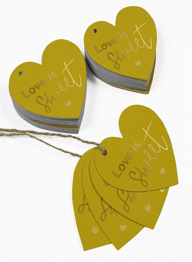 Inkdotpot Gold Foil Love is Sweet Wedding Tag Favor Hang Paper Tag 100 Pieces - Image 5