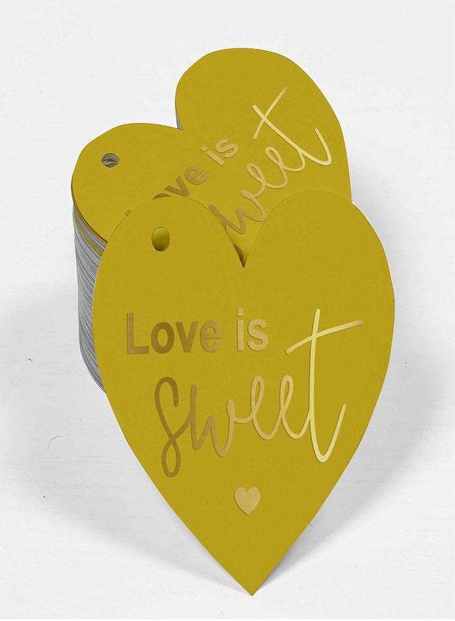 Inkdotpot Gold Foil Love is Sweet Wedding Tag Favor Hang Paper Tag 100 Pieces - Image 2