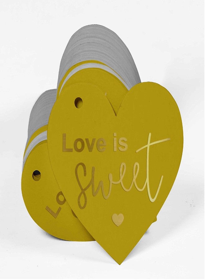 Inkdotpot Gold Foil Love is Sweet Wedding Tag Favor Hang Paper Tag 100 Pieces - Image 3
