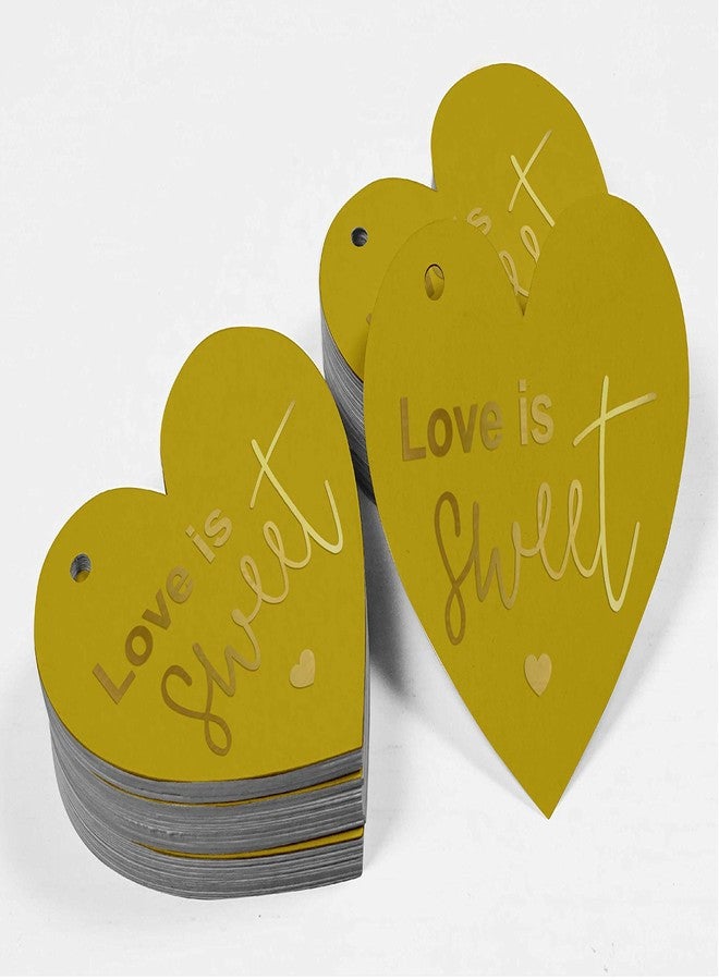 Inkdotpot Gold Foil Love is Sweet Wedding Tag Favor Hang Paper Tag 100 Pieces - Image 4