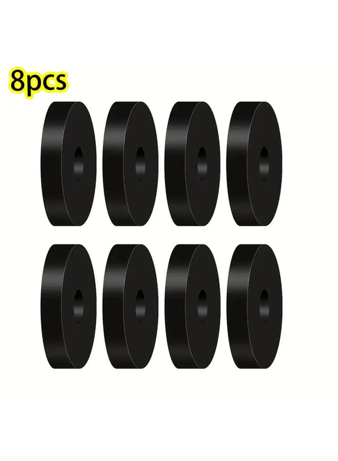 8 Pcs Heavy Duty Rubber Spacer Bushings Non Slip Flat Washers With Circular Center Hole for Screws Bolts Anti Corrosion Fasteners Electronics Machinery Appliances Compatible With Metal Plastic PVC Easy Installation Removal Rubber Washers - Image 1