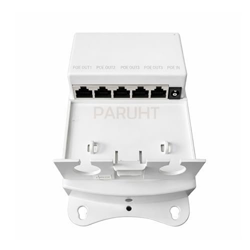 PARUHT Deluxe PoE Waterproof Extender, 1-in and 4-Out, 10/100 PoE Repeater Device, White DLXPOEWPF1I4O - Image 3
