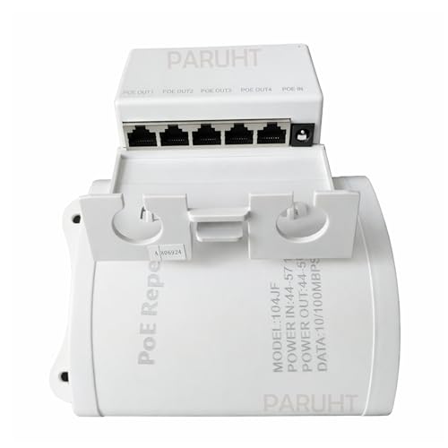 PARUHT Deluxe PoE Waterproof Extender, 1-in and 4-Out, 10/100 PoE Repeater Device, White DLXPOEWPF1I4O - Image 5