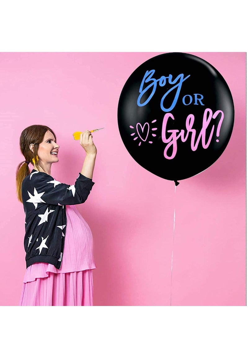 شو وو عبوتان من بالونات كونفيتي للكشف عن جنس الجنين تأتي مع حلويات زرقاء وردية - Image 2