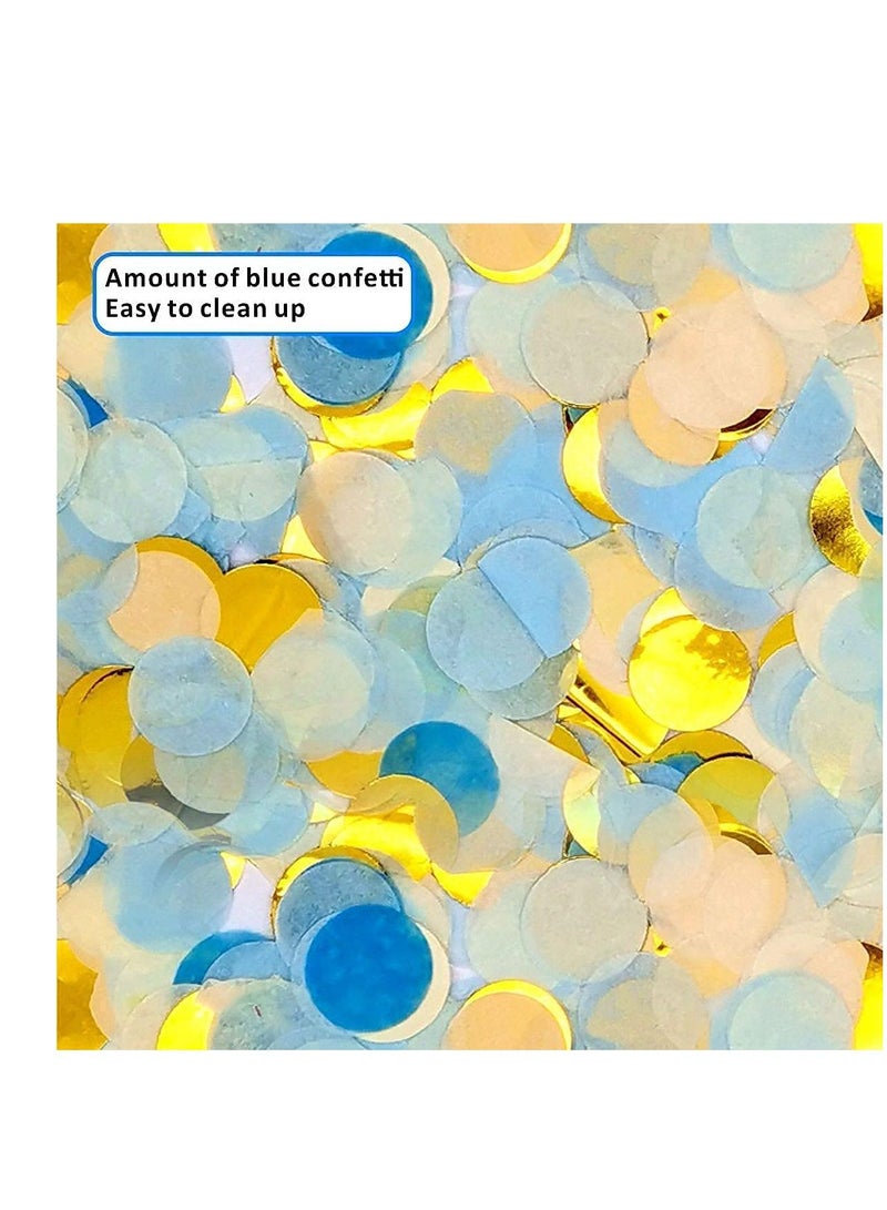 شو وو عبوتان من بالونات كونفيتي للكشف عن جنس الجنين تأتي مع حلويات زرقاء وردية - Image 5